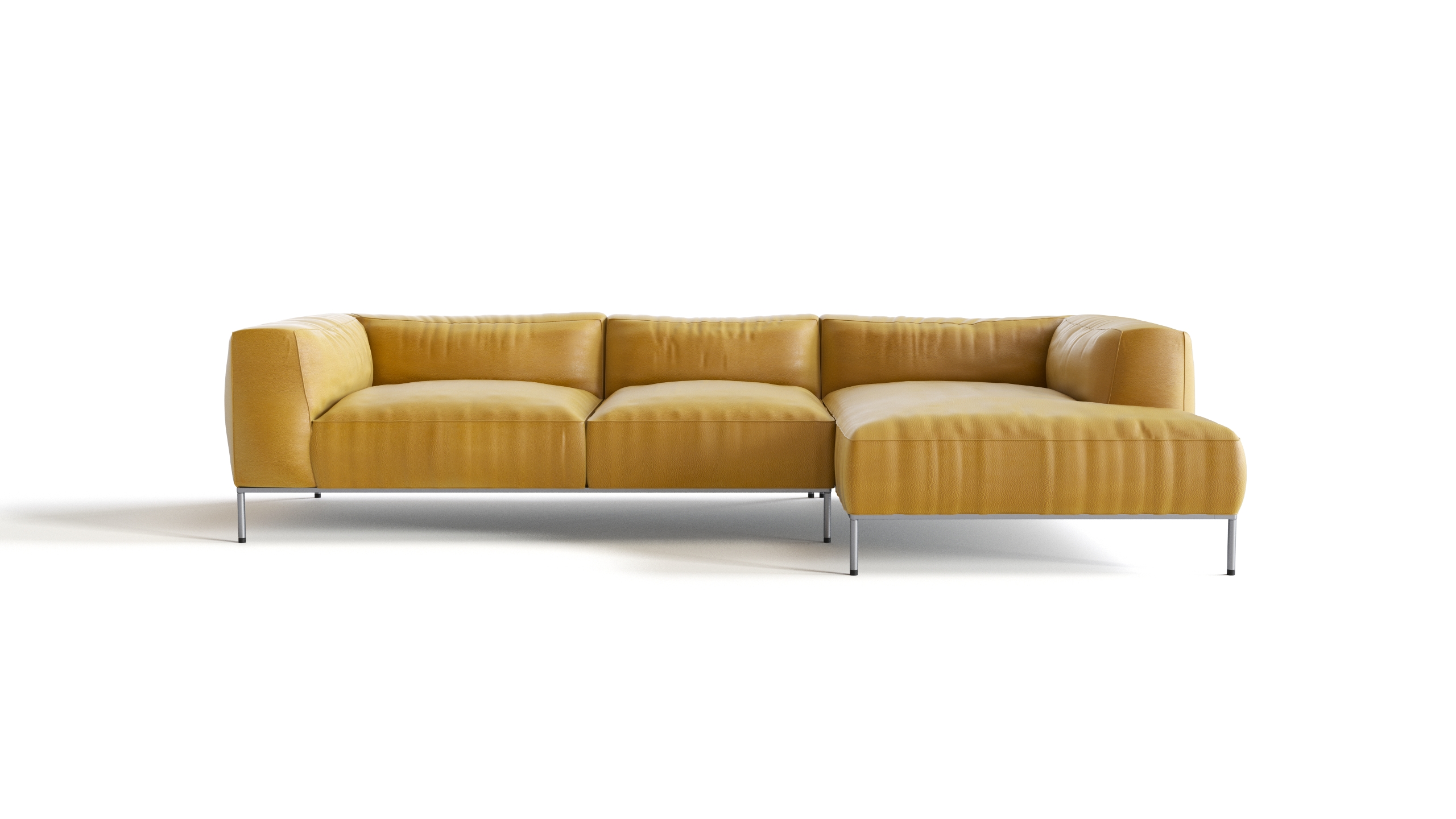 yellow faux leather sofa