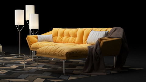 New 3D model of a sofa and armchair