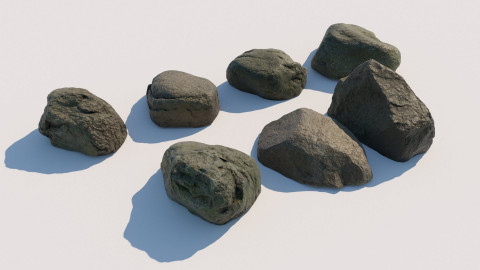 Scanned round rocks