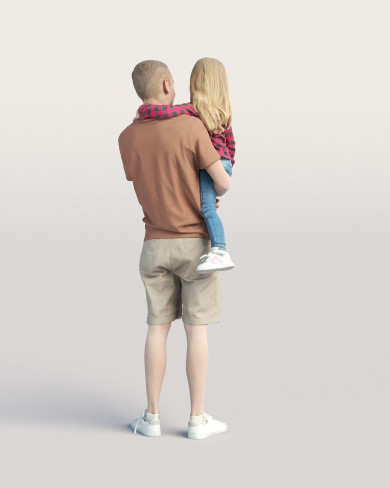 3D Casual people - Man with a kid