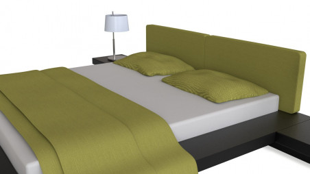 Set of Modloft Worth bed and FontanaArte Passion lamps