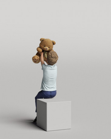 3D casual people - boy with a teddy bear vol.05/06