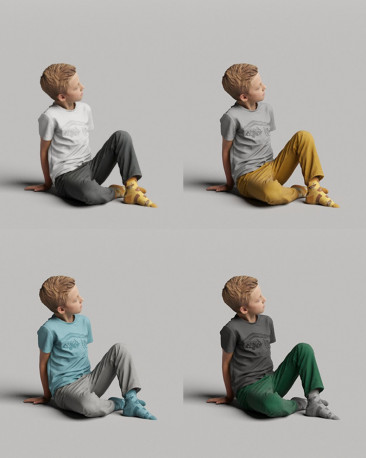 3D casual people - sitting boy vol.05/07