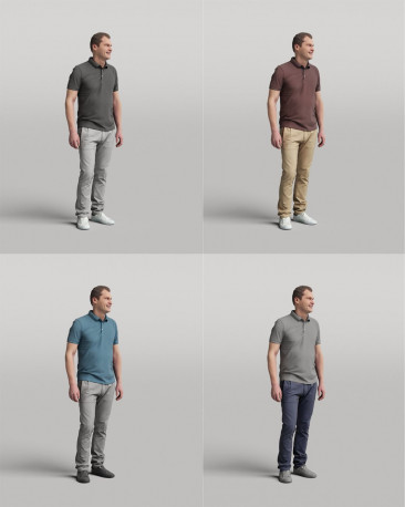 3D casual people - standing man vol.05/19