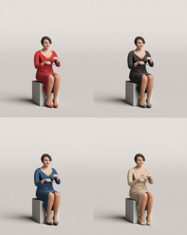 3D people - Sitting woman vol.06/13