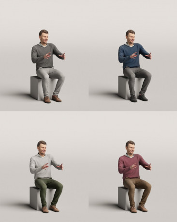 3D people - Sitting man vol.06/17