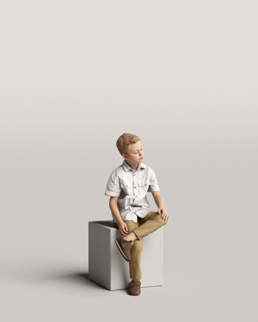 3D people - Sitting boy vol.06/08