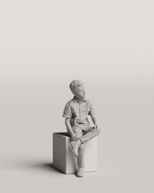 3D people - Sitting boy vol.06/08