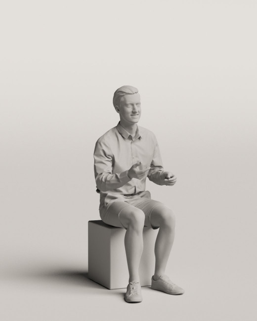 3D people - Sitting man vol.06/16