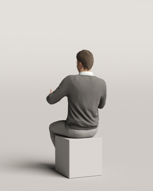 3D people - Sitting man vol.06/17