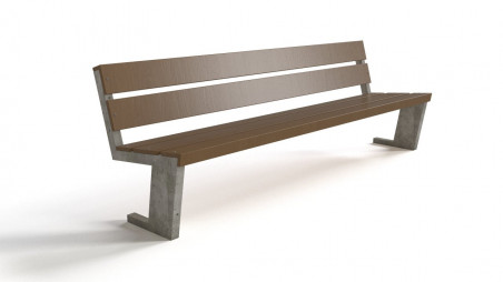 Wooden and concrete bench