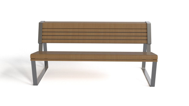 Bench - wood and steel