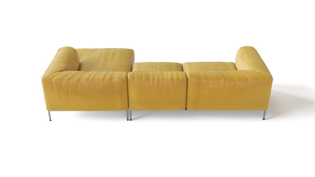 Yellow leather sofa