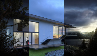 PSD - Norway house - dusk