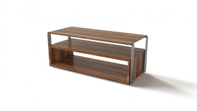 Wooden TV table with an extra shelf