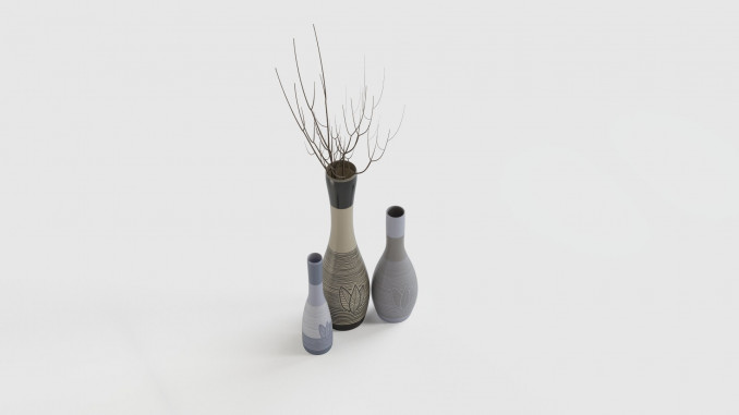 Vases with natural print