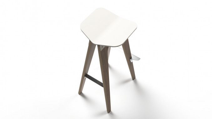 Plywood white stool