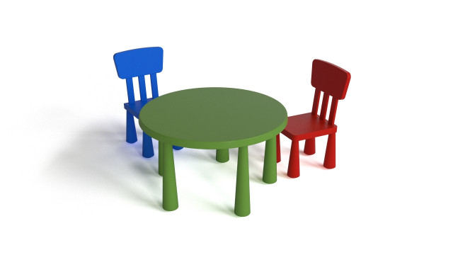 IKEA MAMMUT table and chair